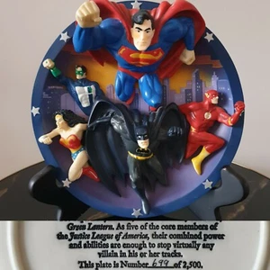 RARE Vintage DC Comics Super Heros Justice League of America 3D Collector Plate - Picture 1 of 8