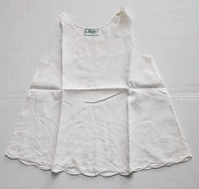 Vintage 1950s Baby's Handmade Philippine Alfred Leon Original White Cotton Slip - Image 1 of 4