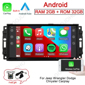Android 13 Car Radio For Jeep Wrangler Dodge RAM Chrysler Stereo GPS Carplay BT - Picture 1 of 21