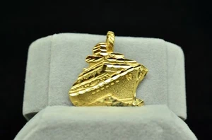 14K Yellow Gold Ocean Liner Cruise Ship Boat Pendant Charm - Picture 1 of 4