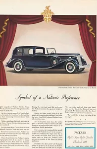 Carrozzeria pubblicitaria stampa rivista originale Packard Twelve Town Car anni '30 di Le Baron - Foto 1 di 1