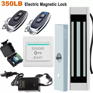 Door Access Control System Electric Magnetic Lock, 2 Wireless Remote Controls - Picture 1 of 11