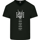 Rock & Roll Guitar Hand Guitarist Electric Mens V-Neck Cotton T-Shirt