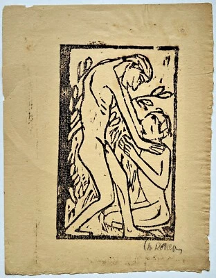 Christian Rohlfs "Paar I, 1910", handsigniert, Echtheitszertifikat - Bild 1 von 4