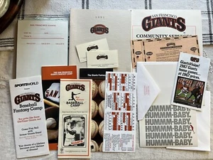 SF Giants Lot of 15: Community Service Fantasy Camp Brochures Xmas & Biz Cards - Picture 1 of 12