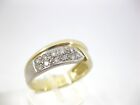 bicolor Gold Ring 585 gelb und weiss gold Brillant Gr.18 Diamant 0,20 ct