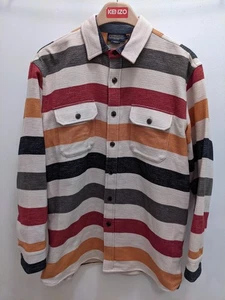 Pendleton Men’s Glacier Stripe Sherpa-Lined Cotton Shirt Jacket Size Medium - Picture 1 of 4
