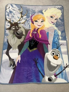 Disney Frozen Blanket Anna Elsa 58 x 43 Bed Sheet Cover Olaf Sven Discontinued* - Picture 1 of 24