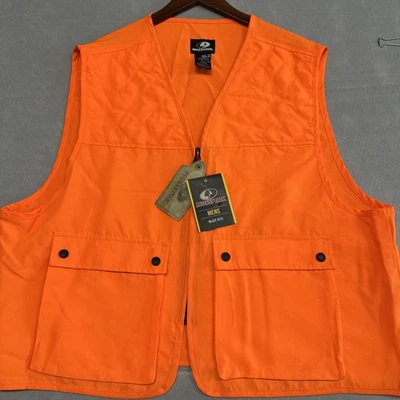 NWT Men’s Hunting Safety Vest Mossy Oak Blaze Orange Zip-Up w Pockets Large / XL - Image 1 of 4