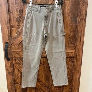 Pantalones de carpintero Abercrombie & Fitch grises elásticos 28x30 utilitarios recortados - Imagen 1 de 5