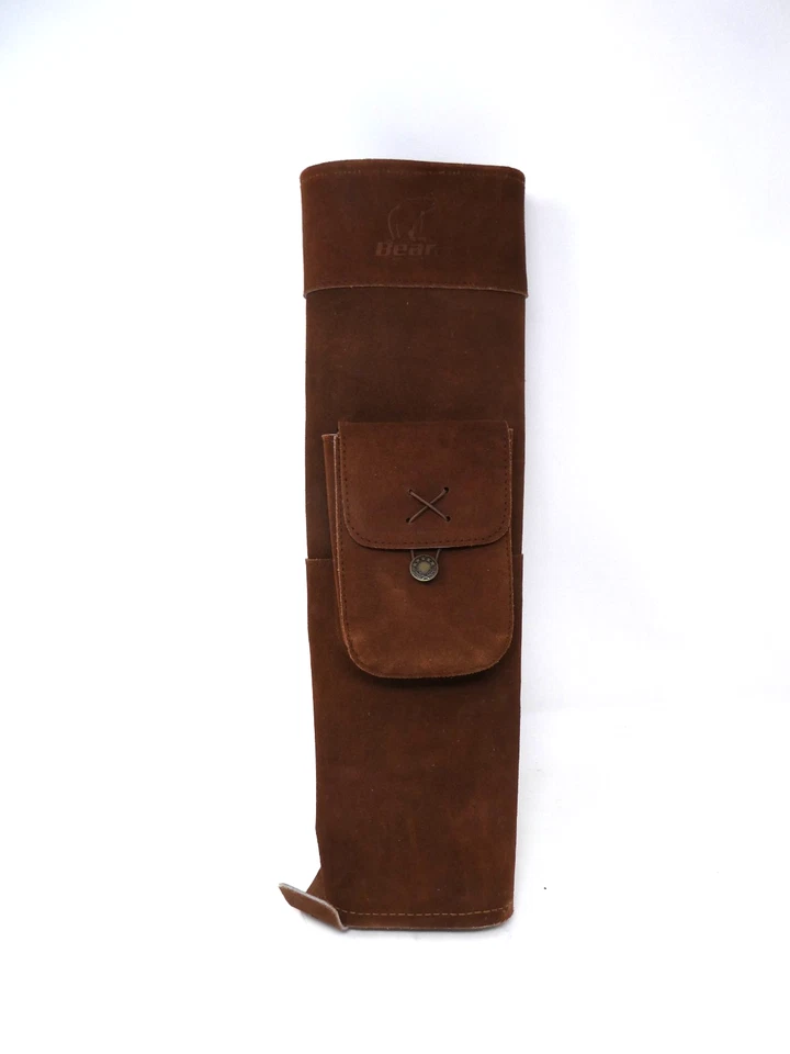 Bear SuperLite Sueded Leather Arrow Back Quiver Traditional Recurve Bow Archery - Image 1 of 4