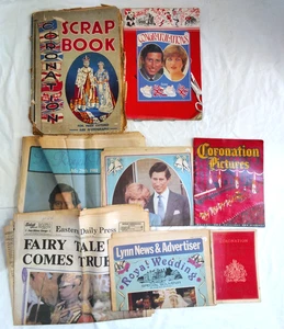 Restposten Royal Memorabilia: Sammelalbum, Zeitungen, Krönung, Elizabeth, Charles - Bild 1 von 17