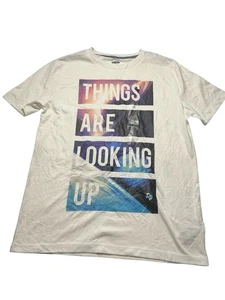 Old Navy White T-Shirt Short Sleeve Graphic Tee Unisex Size Large (10-12) - Picture 1 of 4