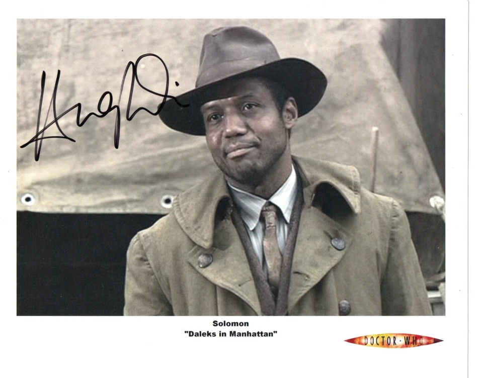 Doctor Who Auto Photo Print Hugh Quarshie "Solomom" - Image 1 of 1