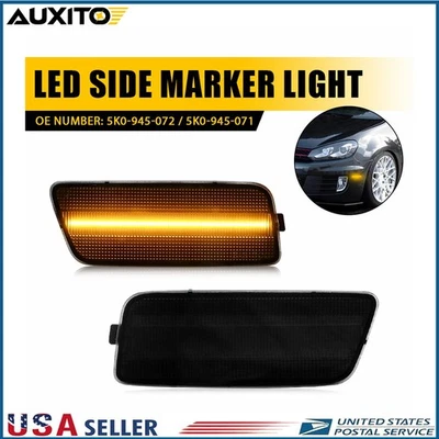 Luces de señal LED ámbar marcador lateral delantero ámbar para VW Volkswagen MK6 2010-14 Golf/GTI Foto 1 de 4