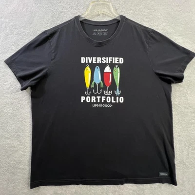 Camiseta Life Is Good Crusher Para Hombre XXL Negra Pesca Portafolio Diversificado Camiseta Foto 1 de 4