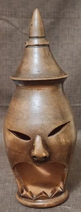 Vintage Ton Räuchergefäß Chiminea gruseliges Tiki Gesicht 7 3/4" Japan Wohndeko - Bild 1 von 9