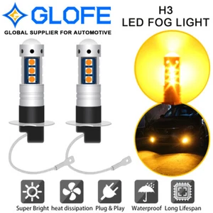 2 piezas H3 3000K Ámbar 15SMD 3030 LED Bombilla DRL Luz de señal de giro para Audi A3 A4 A5 - Imagen 1 de 6