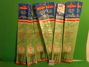 Ganchos Carlisle de bronce LM Dickson Snelled, talla 6, paquetes de 10, 60 ganchos totales (Nuevos) - Imagen 1 de 8