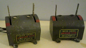 Pair of AC Gilbert American Flyer Switch Control Metal Red & Green Untested - Picture 1 of 5