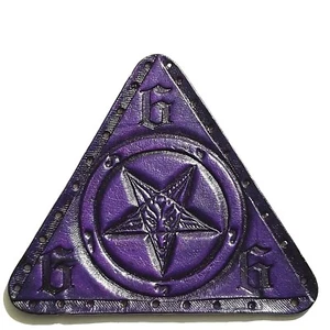 baphomet purple antique triangle  GENUINE LEATHER  PATCH - Picture 1 of 3