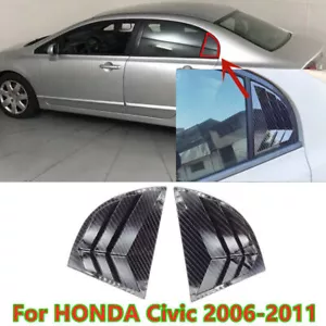 Carbon Fiber Side Vent Window Scoop Louver Cover Trim For HONDA Civic 2006-2011 - Picture 1 of 5