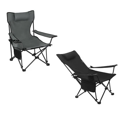 Campingstuhl Faltbar Klappstuhl Gepolstert Angelstuhl mit Armlehnen Outdoorstuhl - Bild 1 von 4