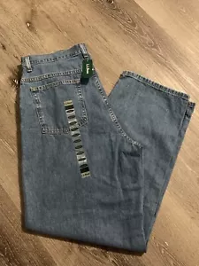 L.L. Jeans donna Bean vintage mamma blu vita alta taglia 14 gamba larga regolare nuovo con etichetta - Foto 1 di 12