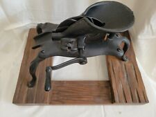 Antique cast iron stand alone CHERRY PITTER on wooden base