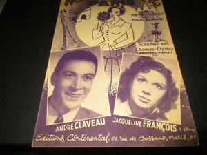 SHEET MUSIC "ANDRE CLAVEAU / JACQUELINE FRANCOIS: MADEMOISELLE DE PARIS" - Picture 1 of 1