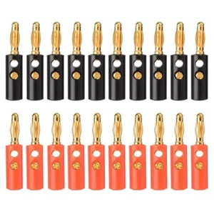 60PC-2PC Rosso+Nero 4mm Cavo Filo Altoparlante Audio Tipo Vite Connettore Spina Banana - Foto 1 di 15