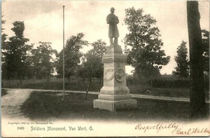 Vintage Postkarte 1905 Bürgerkrieg Soldaten Denkmal Van Wert, Ohio - Rotograph Co. - Bild 1 von 2