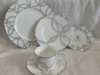 New Waterford China Halo Cup Saucer Salad Accent Bread Plate 5 Pc Set