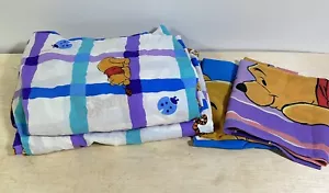 4pc Vintage Winnie the Pooh Twin Flat & Fitted Sheet Disney Bed Tigger Ladybugs - Picture 1 of 10