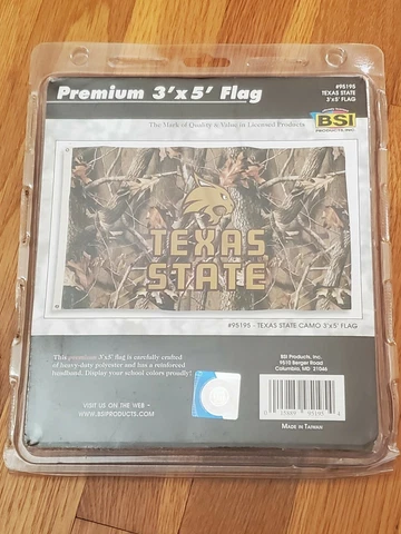 Texas State Bobcats - Premium 3' x 5' Team Flag - BSI #95195 - Camouflage Camo Cover