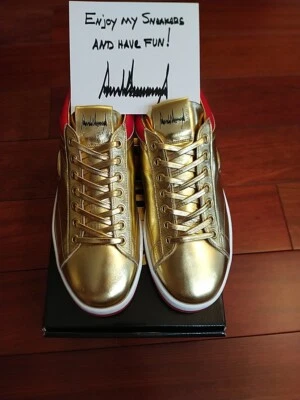 Zapatillas “Never Surrender” 100% Auténticas Trump Parte Superior Baja Doradas Limitadas Para Hombre Talla 9 Foto 1 de 4