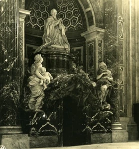 Vatican City St Peter Basilica Detail Old NPG Stereo Stereoview Photo 1900 - Imagen 1 de 3