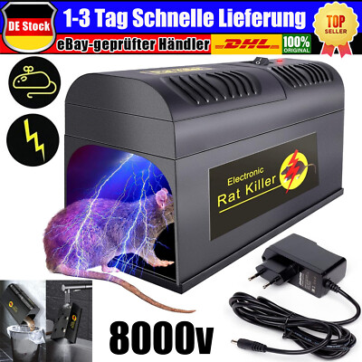 Rattenfalle Elektrisch Elektronische Mäusefalle 8000V – Für Garten