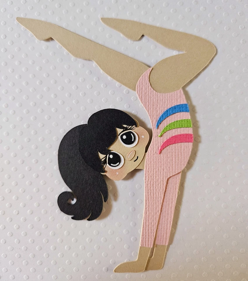 Gimnasia Niña Cabello Negro. Álbum de recortes, piezas de papel para hacer tarjetas Foto 1 de 1