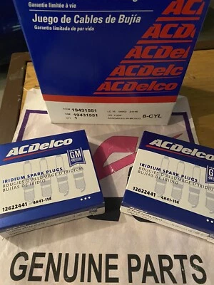 Genuine 8-pcs AC DELCO IRIDIUM SPARK Plugs 41-114 And  Acdelco Wire Set 19431551 - Image 1 of 4