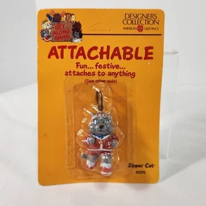 Vtg 1985 Get Along Gang Attachable Zipper Cat Key Chain New Never Hung NOS - Picture 1 of 9