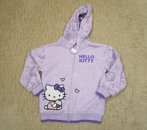 Hello Kitty Hoodie Girls Medium Purple Full Zip Toddler Sweatshirt Embroidered - Picture 1 of 8