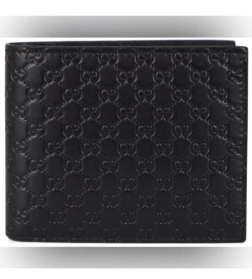 Cartera de hombre GUCCI NUEVA EN CAJA GG MICROGUCCISSIMA plegable, negra Foto 1 de 3
