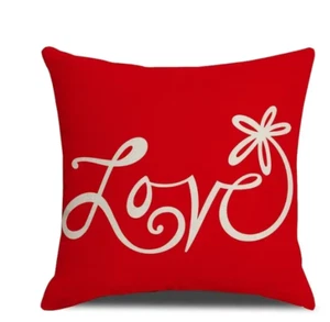 Funda de almohada/almohada con estampado de flores de amor rojo decoración del hogar 18x18 - Imagen 1 de 1