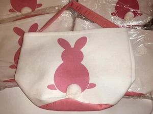 Easter Basket Easter Bunny Tote Bucket for Easter Egg, Blank DIY Boutique - PINK - Picture 1 of 3