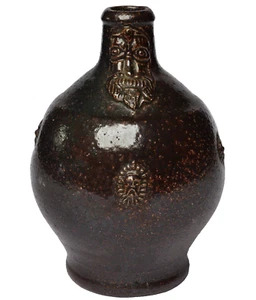 Bartmannskrug Krug Bartmann Replik 20.Jh. Keramik glasiert Handarbeit Höhe 17 cm - Bild 1 von 6