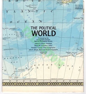 National Geographic Politische Weltkarte 1979 - Bild 1 von 3