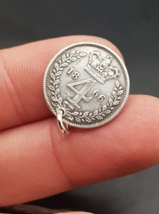 1866 Antique English Silver Victorian Coin Pendant/Charm. maundy money ??? - Picture 1 of 7