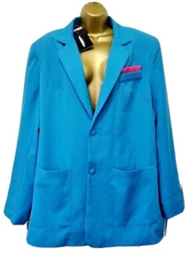Pretty Little Thing Bright Blue Extreme Oversized Blazer Size 12 - Picture 1 of 3