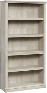 Chalk White Finish Wooden 5 Shelf Bookcase Bookshelf Tier Cabinet Storage Office - Picture 1 of 7